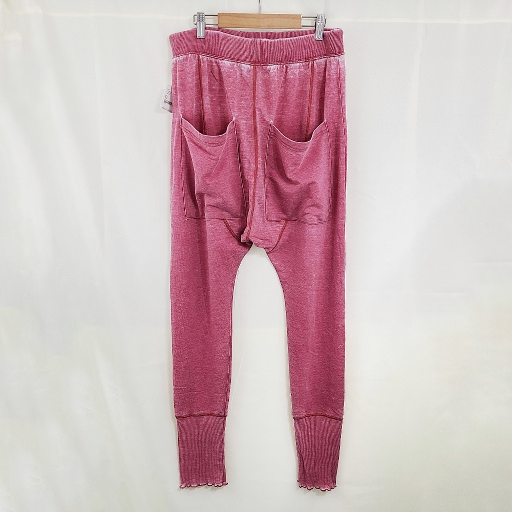 LAST ONE Free People Cozy All Day Harem leggings Winding Roads red sweatpants - Picture 4 of 7